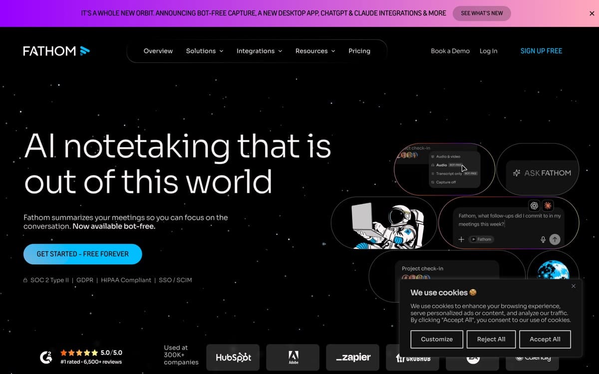 Fathom — screenshot of the official site