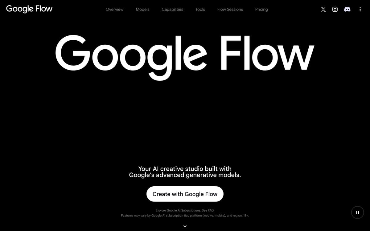 Google Veo 3.1 — screenshot of the official site