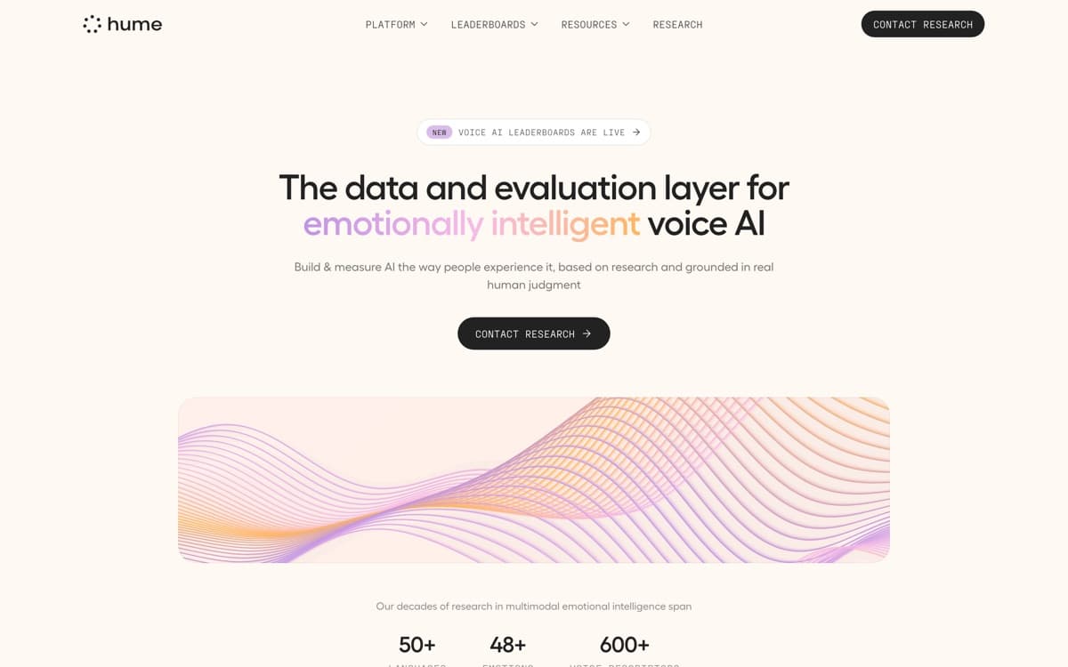 Hume AI — screenshot of the official site