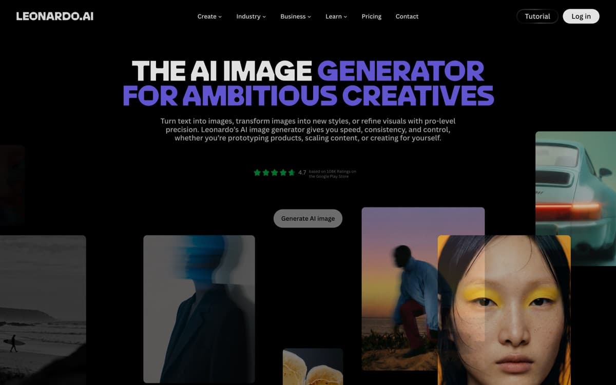 Leonardo AI — the product's features, from the vendor's site