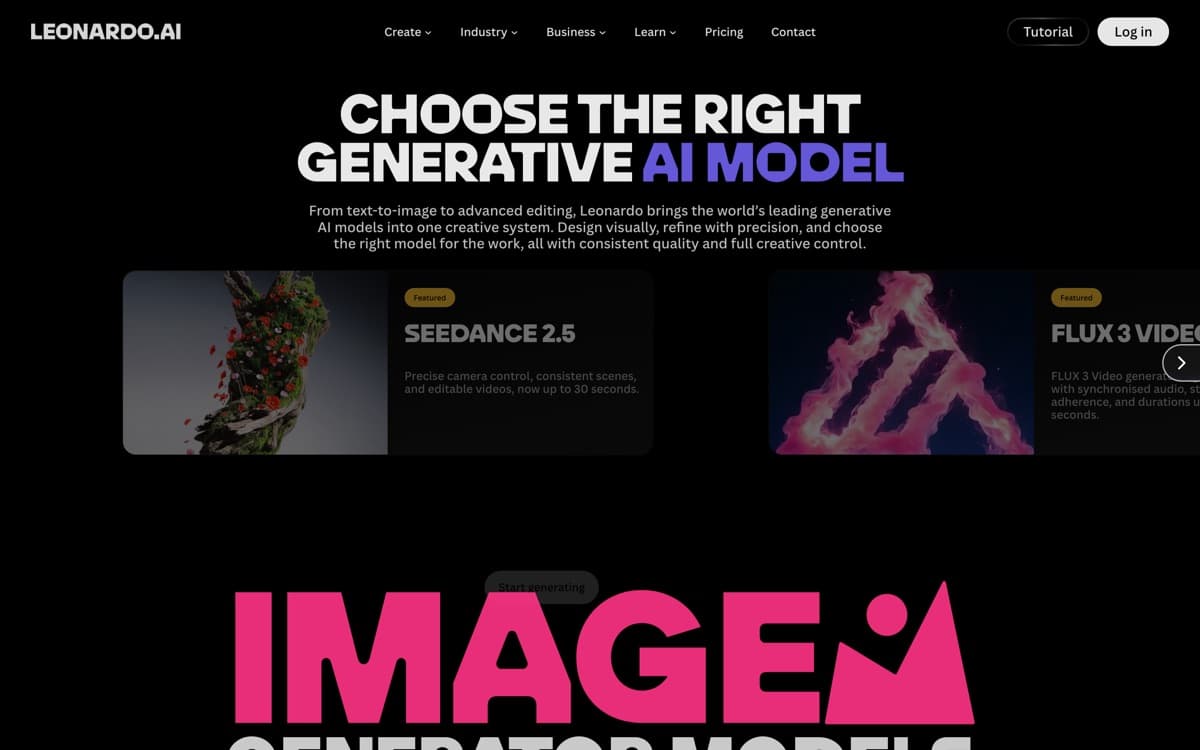 Leonardo AI — the product's features, from the vendor's site