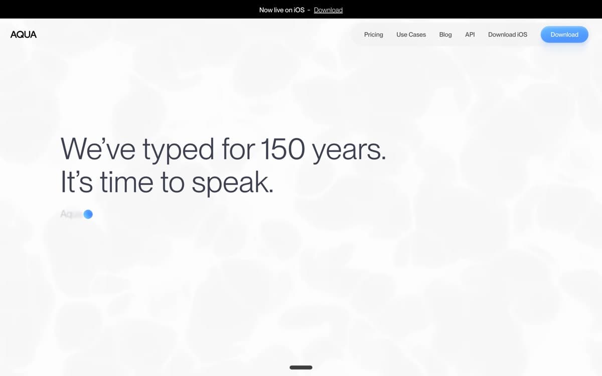Aqua Voice — screenshot of the official site