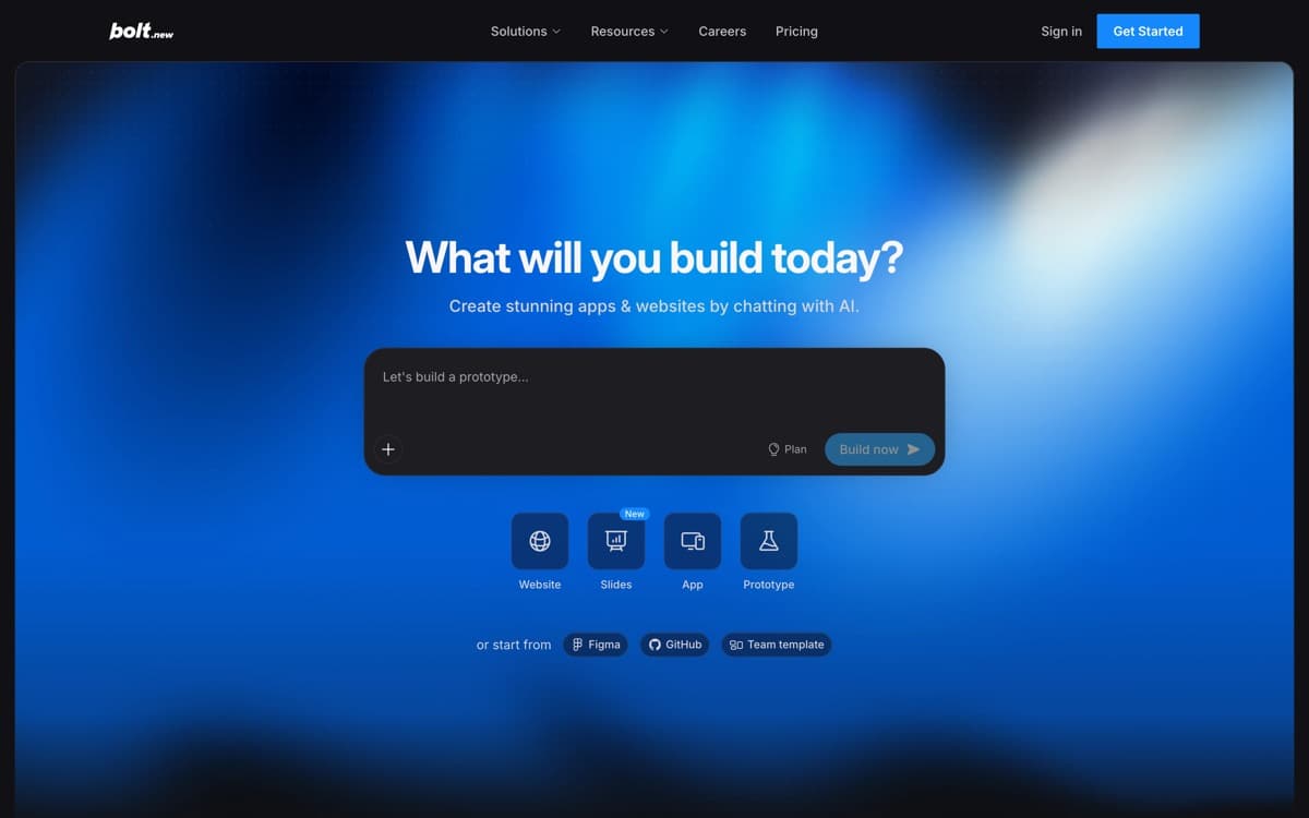 Bolt — screenshot of the official site