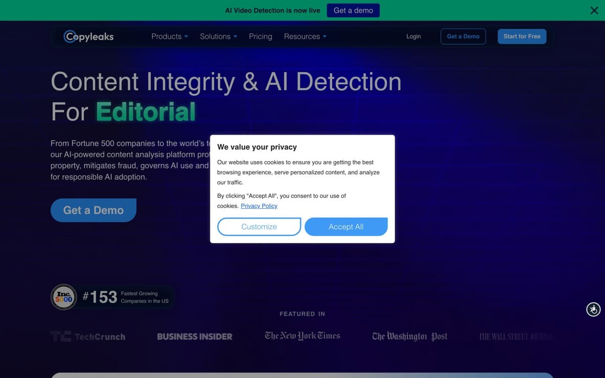 Copyleaks — screenshot of the official site