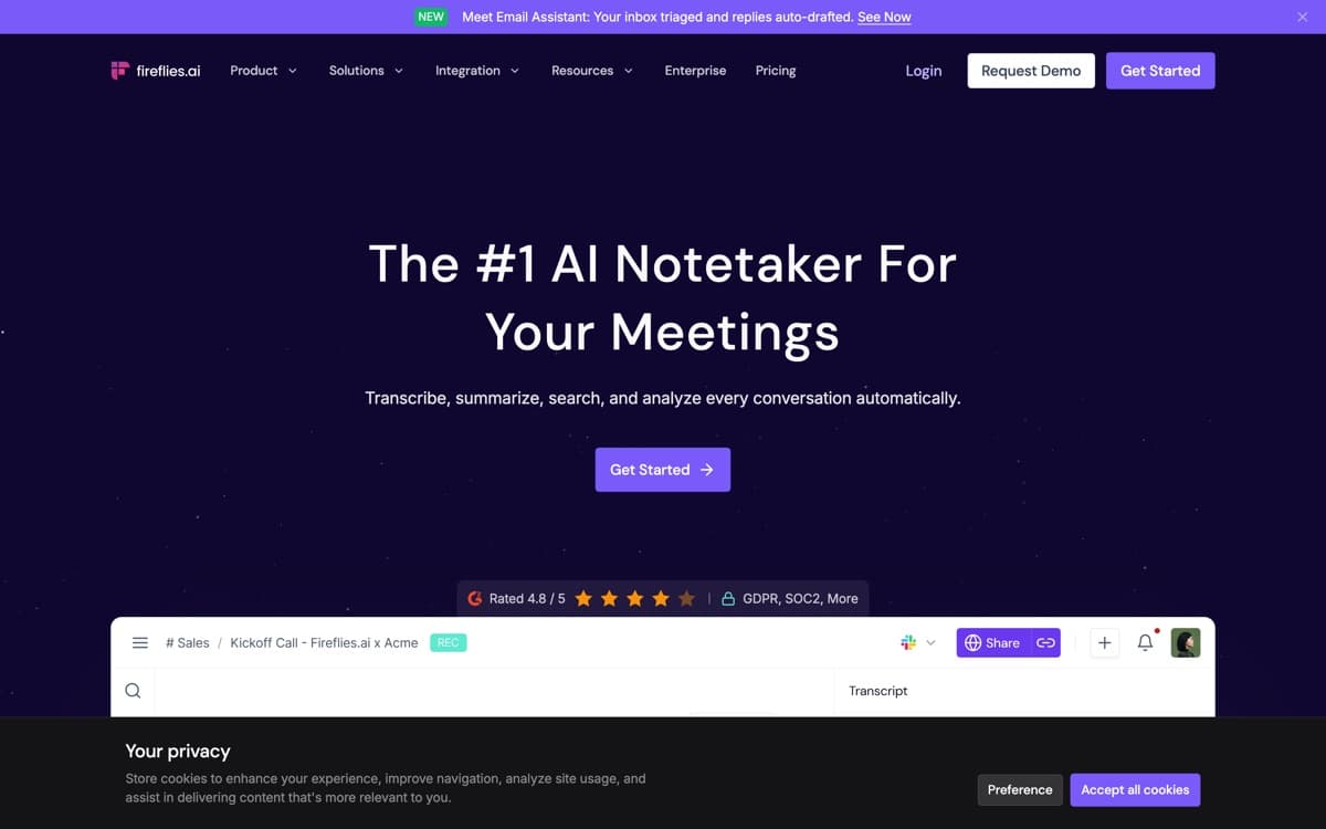 Fireflies.ai product pages — screenshots used editorially; all rights belong to the vendor Fireflies.ai — the product's features, from the vendor's site
