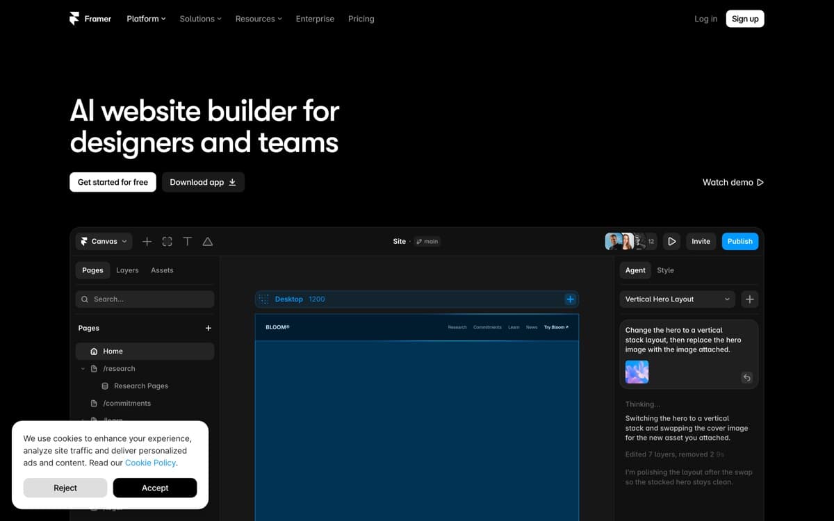 Framer product pages — screenshots used editorially; all rights belong to the vendor Framer — the product's features, from the vendor's site