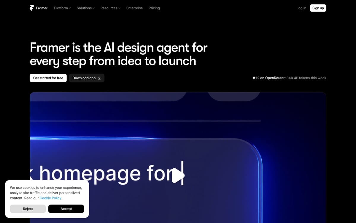 Framer — screenshot of the official site