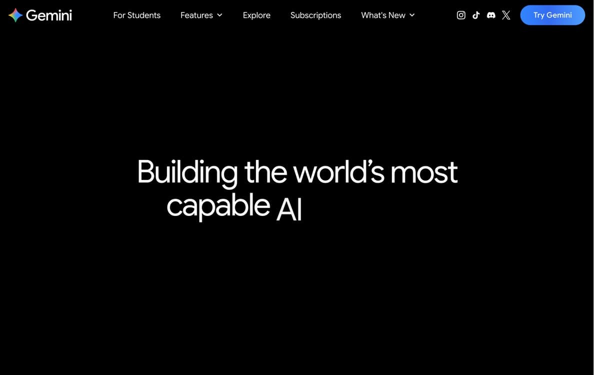 Google Gemini product pages — screenshots used editorially; all rights belong to the vendor Google Gemini — the product's features, from the vendor's site
