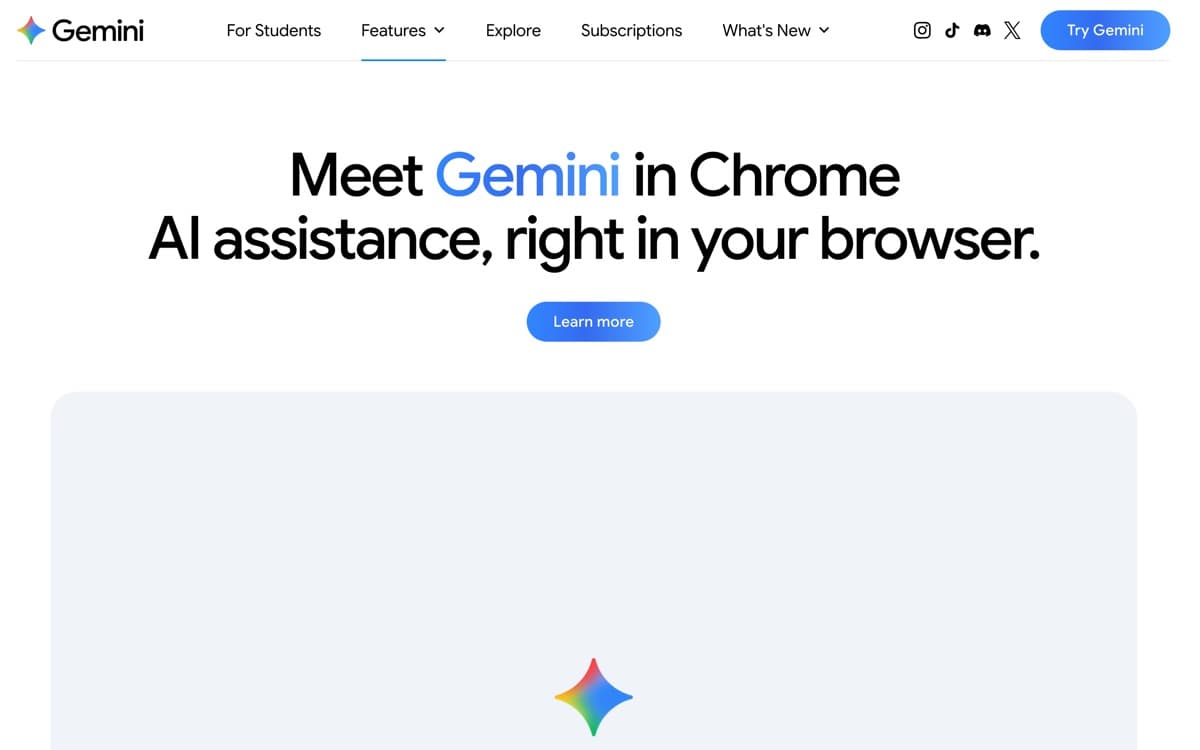 Google Gemini product pages — screenshots used editorially; all rights belong to the vendor Google Gemini — the product's features, from the vendor's site