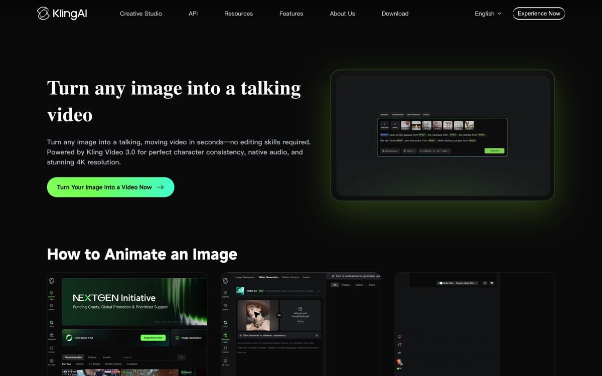 Kling AI product pages — screenshots used editorially; all rights belong to the vendor Kling AI — the product's features, from the vendor's site