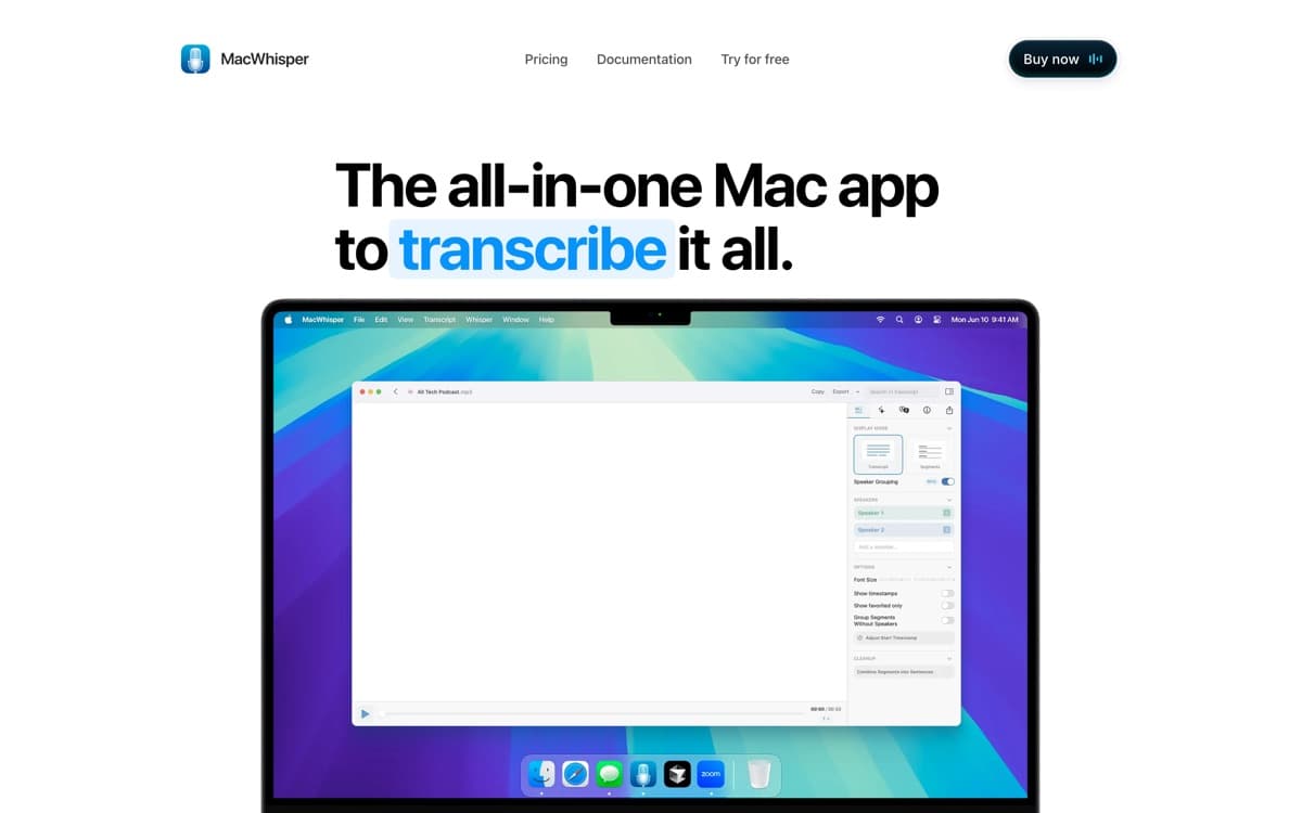 MacWhisper — screenshot of the official site