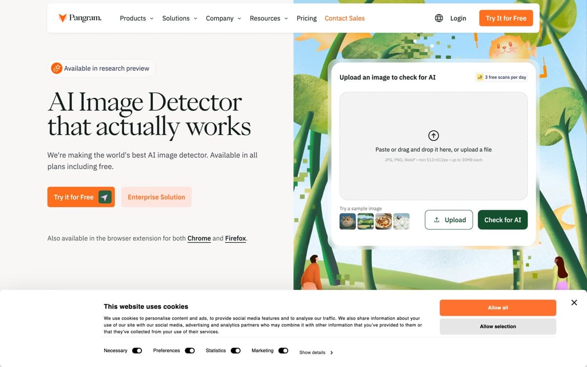 Pangram product pages — screenshots used editorially; all rights belong to the vendor Pangram — the product's features, from the vendor's site
