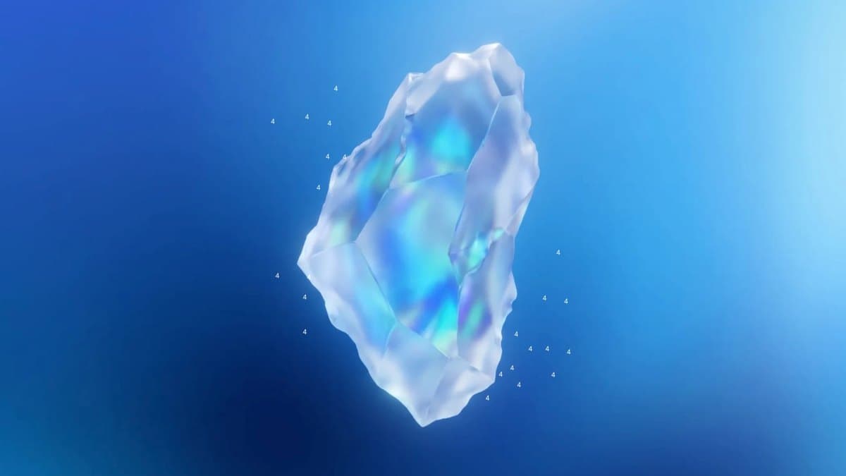 Google's Gemini 4 Carbon key art: a translucent, iridescent crystal floating on a blue gradient, surrounded by small floating '4' glyphs