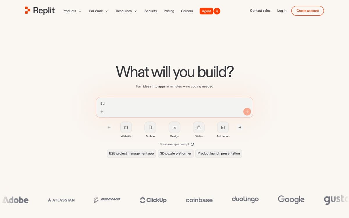 Replit — screenshot of the official site