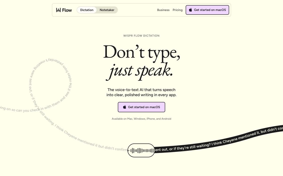 Wispr Flow — screenshot of the official site